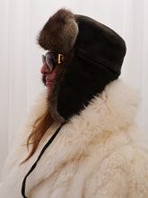 Load image into Gallery viewer, leather and fur chapka