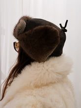 Load image into Gallery viewer, leather and fur chapka