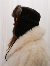 Load image into Gallery viewer, leather and fur chapka