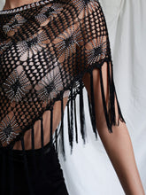 Load image into Gallery viewer, "Lima" crochet and pearls poncho
