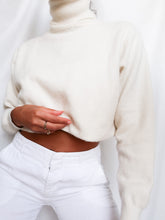 Load image into Gallery viewer, Ivory cashmere turtleneck