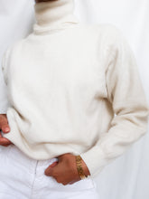 Load image into Gallery viewer, Ivory cashmere turtleneck