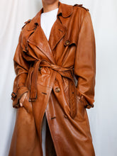 Load image into Gallery viewer, Camel leather trench