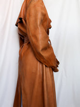 Load image into Gallery viewer, Camel leather trench