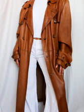 Load image into Gallery viewer, Camel leather trench
