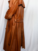Load image into Gallery viewer, Camel leather trench