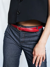 Load image into Gallery viewer, Burgundy leather belt