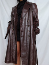 Load image into Gallery viewer, "Brownie" leather trench coat