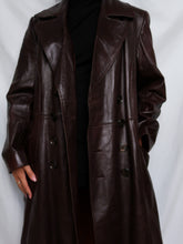 Load image into Gallery viewer, "Brownie" leather trench coat