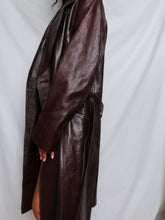 Load image into Gallery viewer, "Brownie" leather trench coat