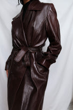 Load image into Gallery viewer, "Brownie" leather trench coat
