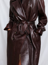 Load image into Gallery viewer, "Brownie" leather trench coat
