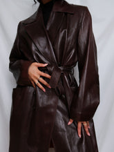 Load image into Gallery viewer, "Brownie" leather trench coat