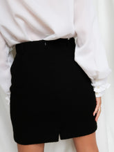 Load image into Gallery viewer, "Betty" tweed black skirt