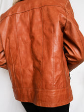 Load image into Gallery viewer, "Ava" camel leather jacket