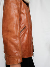 Load image into Gallery viewer, "Ava" camel leather jacket