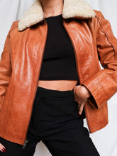 Load image into Gallery viewer, "Ava" camel leather jacket