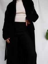 Load image into Gallery viewer, LEWINGER wool & cashmere black coat