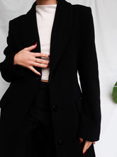 Load image into Gallery viewer, LEWINGER wool & cashmere black coat