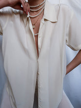 Load image into Gallery viewer, "Alma" ivory silk shirt