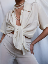 Load image into Gallery viewer, "Alma" ivory silk shirt