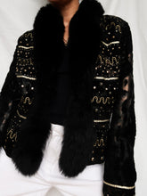Load image into Gallery viewer, FERRUCI leather and fur jacket