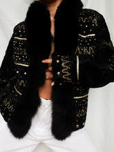 Load image into Gallery viewer, FERRUCI leather and fur jacket
