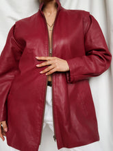 Load image into Gallery viewer, "Cherry" vintage leather jacket