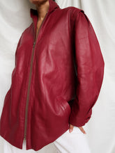 Load image into Gallery viewer, "Cherry" vintage leather jacket