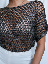 Load image into Gallery viewer, "midnight" Fish net top