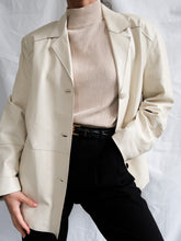 Load image into Gallery viewer, "Cream" Leather blazer
