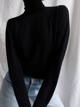 Load image into Gallery viewer, Black cashmere turtleneck