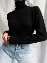 Load image into Gallery viewer, Black cashmere turtleneck