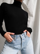 Load image into Gallery viewer, Black cashmere turtleneck