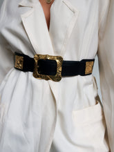 Load image into Gallery viewer, Bold blue leather belt