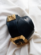 Load image into Gallery viewer, Bold blue leather belt