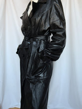 Load image into Gallery viewer, Leather trench coat