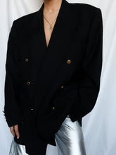 Load image into Gallery viewer, Black vintage blazer
