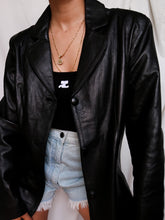 Load image into Gallery viewer, Black leather blazer
