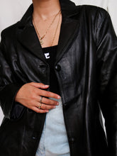 Load image into Gallery viewer, Black leather blazer