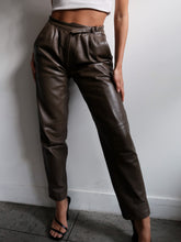 Load image into Gallery viewer, Brown leather pants