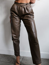 Load image into Gallery viewer, Brown leather pants