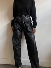 Load image into Gallery viewer, Cargo leather pants