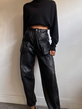Load image into Gallery viewer, Cargo leather pants