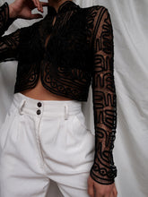Load image into Gallery viewer, Black embroidery top