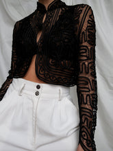 Load image into Gallery viewer, Black embroidery top