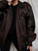 Load image into Gallery viewer, Brown leather jacket