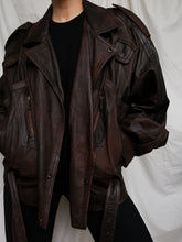 Load image into Gallery viewer, Brown leather jacket