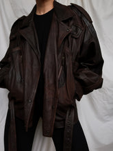 Load image into Gallery viewer, Brown leather jacket
