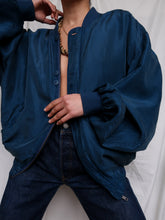 Load image into Gallery viewer, Petrol blue silk bombers